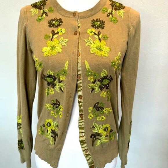 Votre Nom Sweaters - Vintage Votre Nom Beaded and Embroidered Cardigan | EUC | Size 40 (medium)